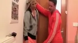 Blonde Hottie Kissing An Excited Dude