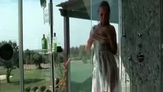 Chesty Blonde Touches Her Wet Body