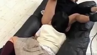 Asian Teen Mouth Fucks Hairy Penis