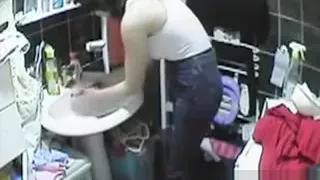 Spying Mother With Vibe In Toilet