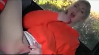 College Blonde Masturbating In The Bus