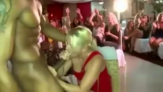 Blonde Party Girl Sucks Black Cfnm Stripper
