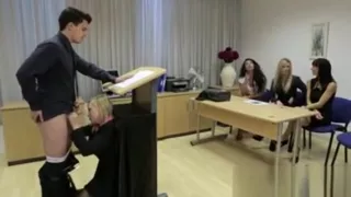 Clothed Babe Humiliates Idiot