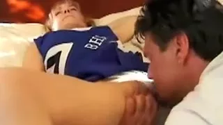 Cute Blonde Cheerleader With Great Oral Skills Gets Her Slit Fingered