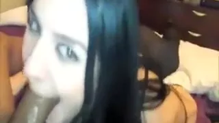 Pretty Brunette Hits A Black Cock