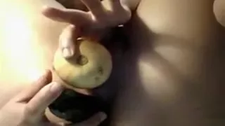 Dirty Girl Masturbating Using Vegetables
