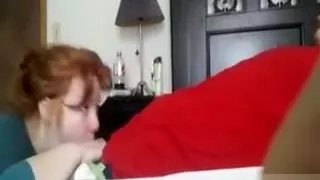 Redhead Wife Has Oral Sex