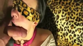 So Pretty Blindfold Submissive Brunette Wife Suck Cock Sunday Night,!Holy Fuck!