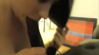 So Pretty Brunette Girlfriend Suck His Black Cock Friend With Lustful Passion