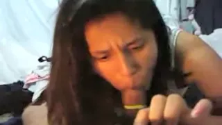 Pretty Latin Brunette Female Make A Hell Of A Blowjob After A Party To A Dude