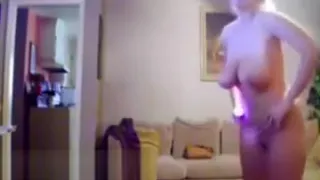 Big Breasted Babe Doing Some Naked Exercise