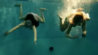 Two Sexy Amateurs Showing Their Bodies Off Under Water