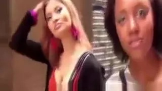 Exotic ladies receive cash to show boobs and let dude rub