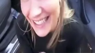 A parking blowjob for this dirty slut for some cash