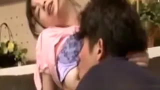 Oriental busty babe receiving cunnilingus