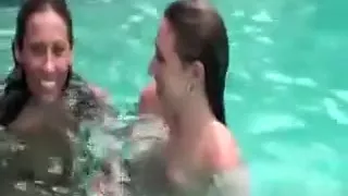 College lusty hotties fucked hard at a pool orgy party