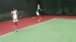 Two slutty blonde and brunette gfs facialed in a threesome