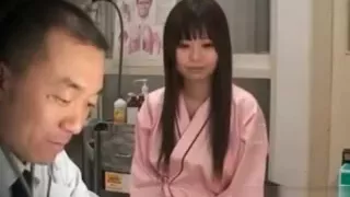 Sweet asian girl gets tits checked at the doctor
