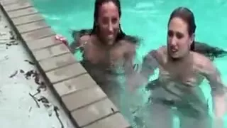 Teen curly blonde fucked hardcore at a pool orgy