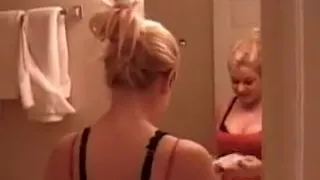 Hot blonde gets fucked in toilet