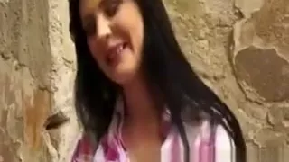 Sexy shy euro paid to show her tits for this guy