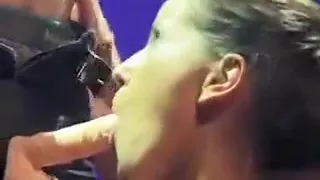 Busty stripper on the stage