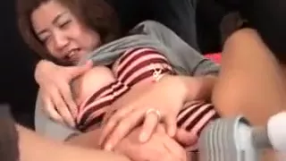 Teen asian gets tits and cunt vibed in a funny sex game