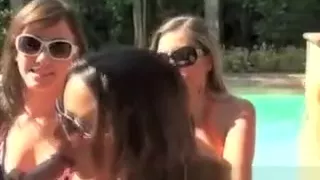 Dirty Amateur Girls In Bikinis Sucking One Dick Outdoors