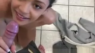 Black Ex Girlfriend On Her Knees Sucking In Kitchen