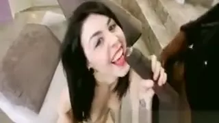 Ebony Teen Enjoying Some White Cock