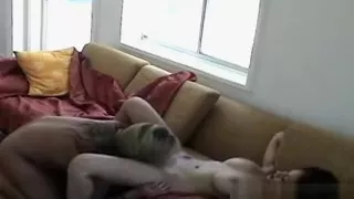 Cheating Brunette Housewife Getting Fucked On The Sofa