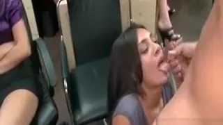 Sexy Stripper Gives Lapdance At Orgy