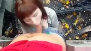 Skinny Teen Redhead Gives A Pov Blowjob