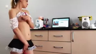 Perfect Ass Blonde Babe Masturbating her Pink Cunt