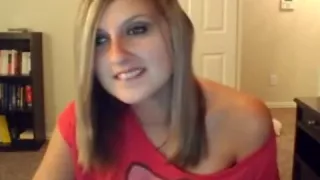 Beautiful blonde in solo striptease porn