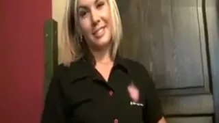 Bartender chick fucks stranger for money