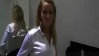 Horny babe stripteasing for cash and this very lucky guy