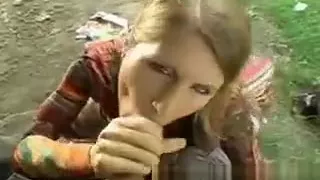 Super sexy slim blonde from Europe flashes and fucks in