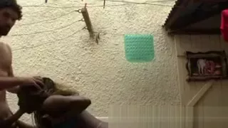 Crazy ass black amateur rides white cock