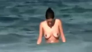 Beautiful Naked Girl Outdoors At A Beach