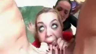 Kinky brunette and blond bitch making