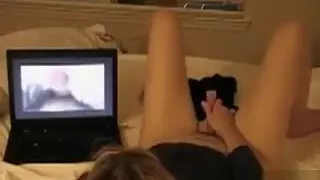 Olivia masturbates while watching wanking boys