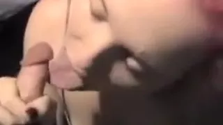 MILF With Pink Hair Sucking On His Cock