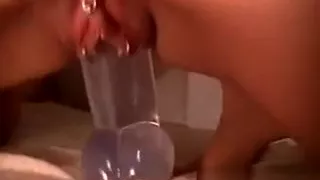 Pierced Slut Riding On A Thick Dildo