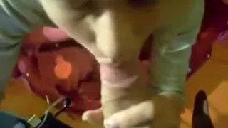 Blonde teen POV amateur blowjob