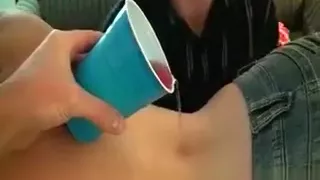 Students have bodyshots at college orgy