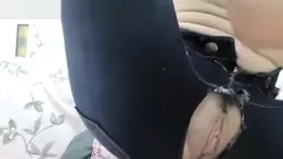 Hot Slut Dildos Pussy Through Jeans 3