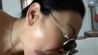 Japanese asian mature licking dick