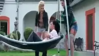 Nasty whores get horny outdoor