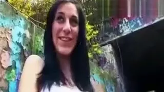 Real amateur Czech girl Aneta pounded and facialed for money